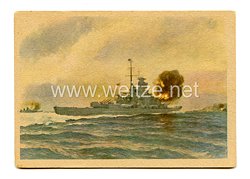 Kriegsmarine - farbige Propaganda-Postkarten - Schlachtschiff 