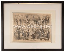 Hamburg gerahmte Lithographie Das Hamburger Bürgermilitär und sein Jubiläum - 1815-1865"