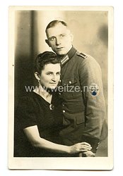 III. Reich Foto, Angehöriger der Schutzpolizei mit Seitengewehr