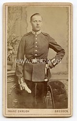 Sachsen Kabinettfoto Soldat im 2. Grenadier-Regiment Nr. 101 Kaiser Wilhelm, König von Preußen