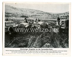 Wehrmacht - gedrucktes Pressefoto " Schwieriges Vorgehen an der Cyrenaika-Front " 23.12.41