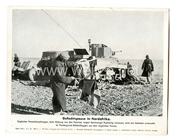 Wehrmacht - gedrucktes Pressefoto " Gefechtspause in Nordafrika. " 19.1.42