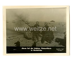 III. Reich Aushangfoto der Deutschen Wochenschau: " Alarm bei der leichten Flakartillerie in Nordafrika "