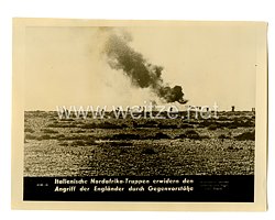 III. Reich Aushangfoto der Deutschen Wochenschau: " Italienische Nordafrika-Truppen erwidern den Angriff der Engländer durch Gegenvorstöße "