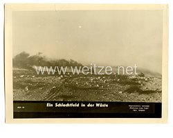 III. Reich Aushangfoto der Deutschen Wochenschau: " Ein Schlachtfeld in der Wüste "