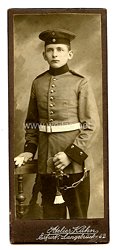 Preußen Kabinettfoto Soldat im 1. Thüringischen Feldartillerie Nr. 19