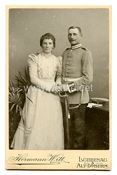 Preußen Kabinettfoto Soldat im 2. Garde-Dragoner-Regiment Kaiserin Alexandra von Rußland mit seiner Frau