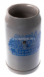 III. Reich - " Nürnberg die Stadt der Reichsparteitage " - Bierkrug 1 Liter