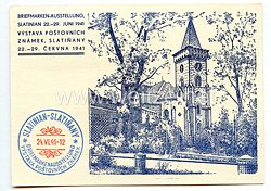 III. Reich - farbige Propaganda-Postkarte - " Briefmarken-Ausstellung Slatinian 22. - 29. Juni 1941 "