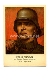 III. Reich - farbige Propaganda-Postkarte - " Tag der NSDAP im Generalgouvernement 15.-17.8.1941 "