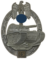 Panzerkampfabzeichen in Silber mit Einsatzzahl 