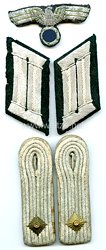 Wehrmacht Heer Paar Schulterstücke, Kragenspiegel und ein Brustadler für einen Leutnant Infanterie
