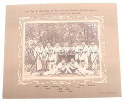 Kaiserliche Marine Großes Gruppenfoto "Zur Erinnerung an die infanteristische Ausbildung Jan.- Febr. 1909 I. Werft- Div. Kiel-Wik."