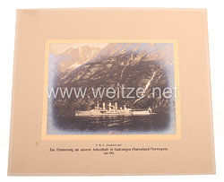 Kaiserliche Marine Großes Foto "S.M.S. "Friedrich Carl" Zur Erinnerung an unsern Aufenthalt in Gudvangen (Naerofjord-Norwegen). Juli 1911."