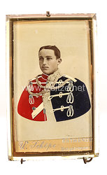 Preußen Gerahmte teilkolorierte Fotografie eines Husaren im Husaren-Regiment von Zieten (Brandenburgisches) Nr. 3