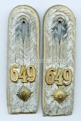 Wehrmacht Heer Paar Schulterstücke für einen Oberleutnant im Infanterie Rgt. 649