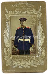 Preußen Teilkoloriertes Kabinettfoto eines Soldaten im Lehrregiment der Fußartillerie-Schießschule Jüterbog