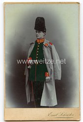 Preußen Teilkoloriertes Kabinettfoto eines Soldaten im Garde-Jäger-Bataillon