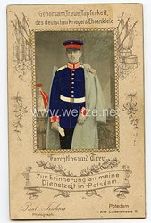 Preußen Teilkoloriertes Kabinettfoto eines Soldaten im 1. Garde-Regiment zu Fuß
