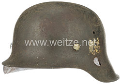 Wehrmacht Heer M42 Stahlhelm mit 1 Emblem und Schlachtfeld - Beschädigung ( Battle Damaged ) 