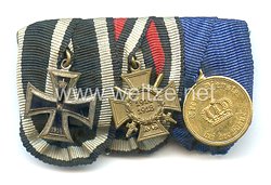 Kleine Miniatur Ordensschnalle eines Frontkämpfers 1. Weltkrieg
