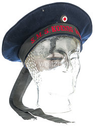 Kaiserliche Marine dunkelblaue Tellermütze für einen Schiffsjungen der "S.M.S. Koenig Wilhelm"