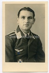 Luftwaffe Portraitfoto eines Unteroffizier mit Spanienkreuz