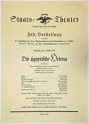 Theaterzettel für die Aufführung "Die Ägyptische Helena", 1935
