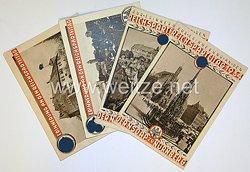 4 farbige Propaganda-Postkarten - "Zur Erinnerung an den Reichsparteitag 1934 der NSDAP zu Nürnberg"