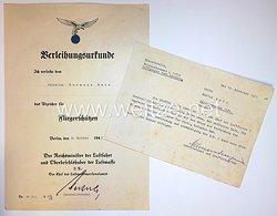 Luftwaffe - Urkunde für einen Gefreiten der 1. Gruppe Kampfgeschwader 53 