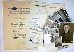 Wehrmacht Urkundengruppe eines Unteroffiziers, 5. Kompanie Infanterie Regiment 61 + Fotos
