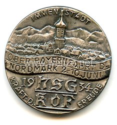 "Immenstadt Ober Bayernfahrt d. Nordmark 2.-10. Juli 1934 KDF" 