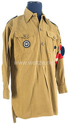 Hitlerjugend - Braunhemd für einen Hitlerjungen der Flieger-HJ im Bann 544 Grieskirchen, Gefolgschaft 3., Gebiet Südost Oberdonau
