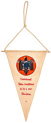 III. Reich "Länderkampf Polen - Deutschland 21./22.8.1937 Warschau": offizieller Geschenkwimpel des deutschen Mannschaftsführers an die polnische Nationalmannschaft