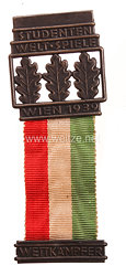 III. Reich "Studenten Weltspiele Wien 1939" offizielles Teilnehmerabzeichen für Wettkämpfer der ungarischen Nationalmannschaft