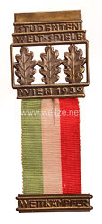 III. Reich "Studenten Weltspiele Wien 1939" offizielles Teilnehmerabzeichen für Wettkämpfer der italienischen Nationalmannschaft