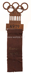 XI. Olympischen Spiele 1936 Berlin - Offizielles Teilnehmerabzeichen für einen Sportler in der Sportdisziplin Kanuport