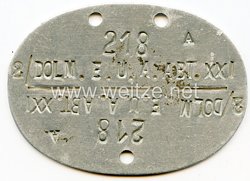 Wehrmacht Erkennungsmarke für einen Dolmetscher "2/Dolm.E.U.A.Abt.XXI "