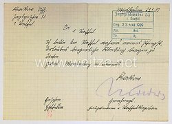 Luftwaffe - Erlaubnisschreiben, Jagdgeschwader 53, Original Unterschrift Werner Mölders