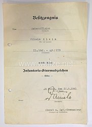 Heer - Urkunde von einem Unteroffizier II./Infanterie Regiment 239