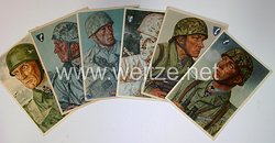 Luftwaffe - Willrich farbige Propaganda-Postkartenserie - " Unsere Luftlandetruppen "