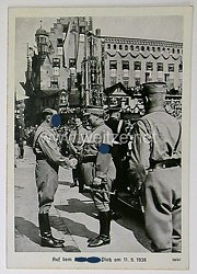 III. Reich - Propaganda-Postkarte - " Reichsparteitag 1938 - Auf dem Adolf-Hitler-Platz am 11.9.1938 "