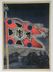 III. Reich - farbige Propaganda-Postkarte " Die siegreichen Fahnen und Standarten der deutschen Wehrmacht " - Karte 13