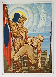 III. Reich - farbige Propaganda-Postkarte - " Und Ihr habt doch gesiegt ! - Gedenkpostkarte 9. November "