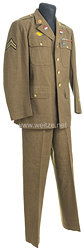 USA World War 2: US Army Winter Service Uniform with Trousers for a Corporal with the 110th Infantry Regiment, 28th Infantry Division "Keystone" 