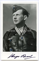 Luftwaffe - Nachkriegsunterschrift vom Ritterkreuzträger, Jagdflieger (FW - 190) Hugo Broch,