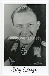 Luftwaffe - Nachkriegsunterschrift vom Ritterkreuzträger, Jagdflieger (FW - 190) Heinz Lange