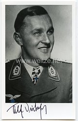 Luftwaffe - Nachkriegsunterschrift vom Ritterkreuzträger, Jagdflieger (FW - 190) Adolf Dickfeld