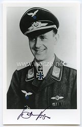 Luftwaffe - Nachkriegsunterschrift vom Ritterkreuzträger, Jagdflieger (FW - 190) Viktor Petermann