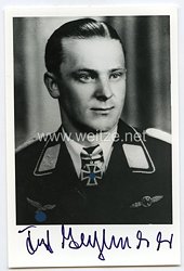 Luftwaffe - Nachkriegsunterschrift vom Ritterkreuzträger, Jagdflieger (FW - 190) Fritz Tegtmeier